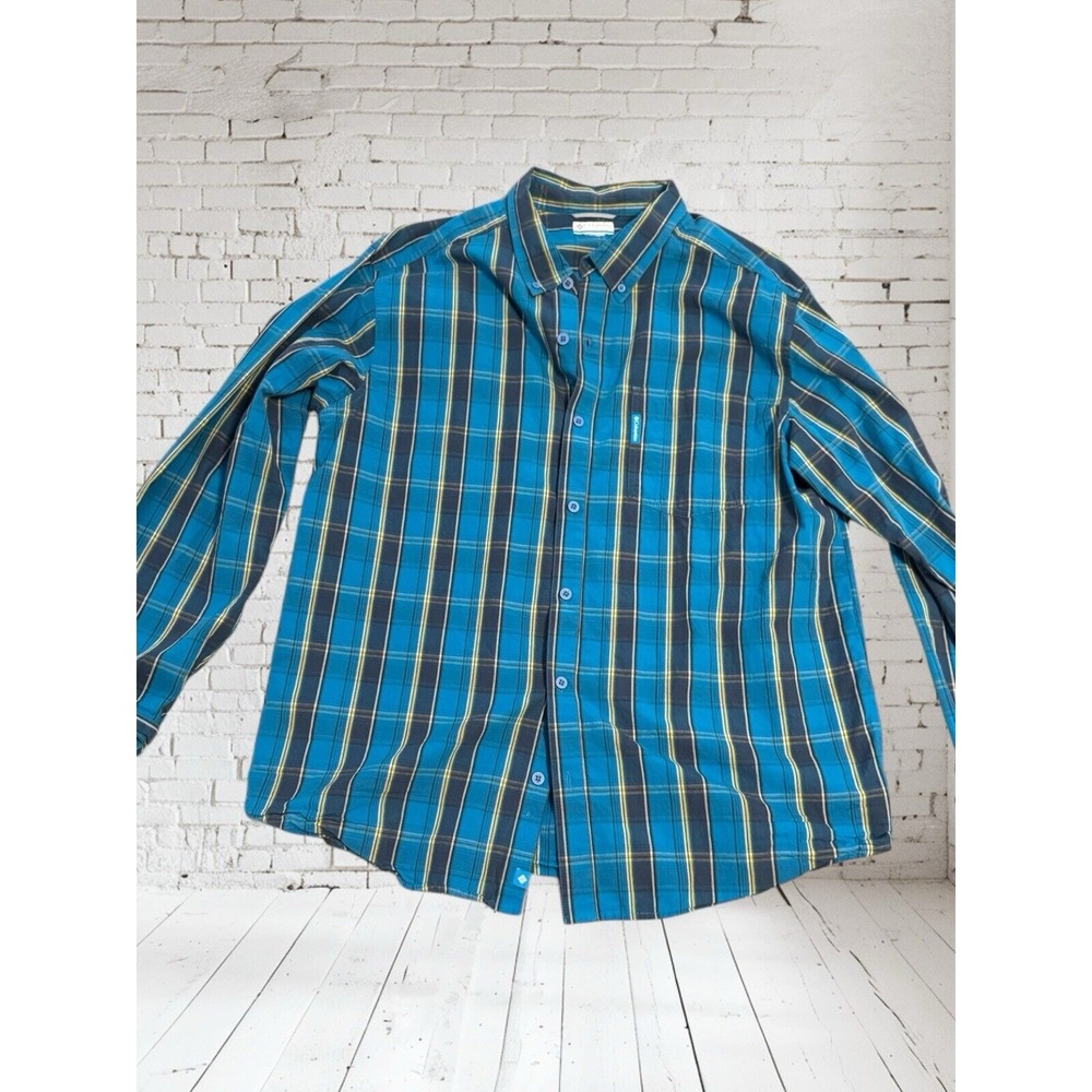 Men's Columbia Sportswear Co. Long Sleeve Dress Shirt Button‎ Up plaid Spring Xl